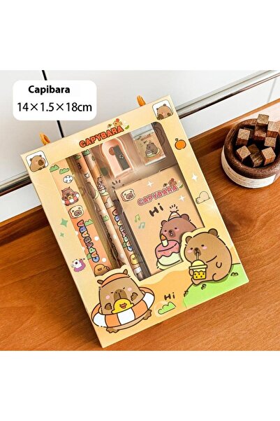 Choice1 A4 6Pcs/Set Cute Cartoon Capybara Pencil Stationery Set Kawaii Eraser...