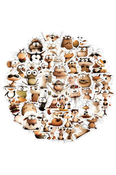 Choice 50 قطعة من ملصقات جرافيتي إبداعية ممتعة من سلسلة فنون الحيوانات، مناسب...