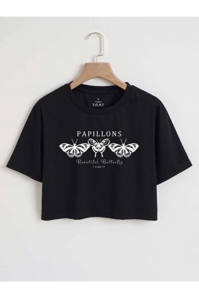 EYAX MODA Tshirt Crop με στάμπα