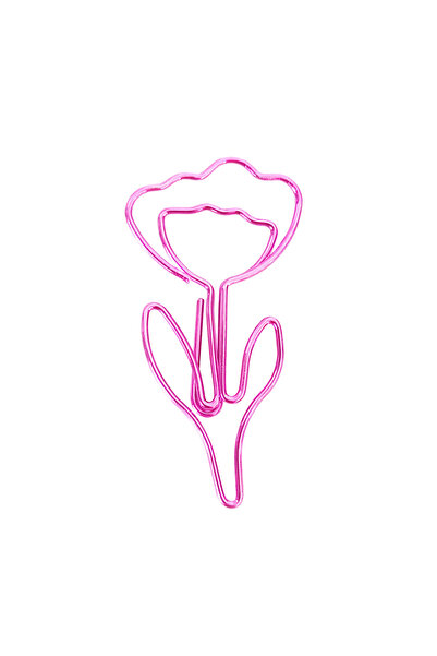 choice2 مجموعة من 10 قطع من مشابك الورق الملونة على شكل زهرة، باللون الوردي، ...