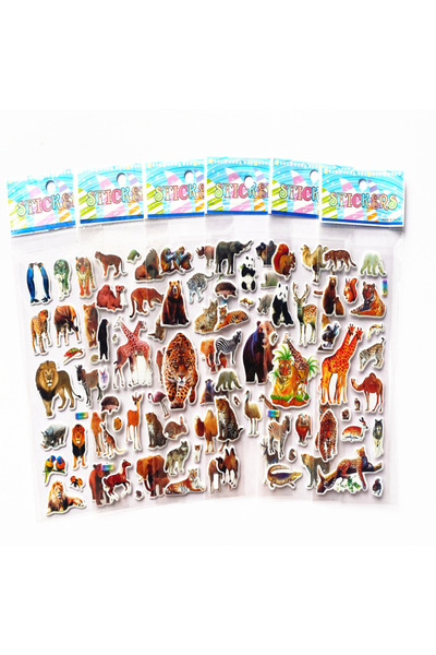 Choice ١٠ قطع من ملصقات الحيوانات ثلاثية الأبعاد البارزة، ملصقات بالجملة لتزي...