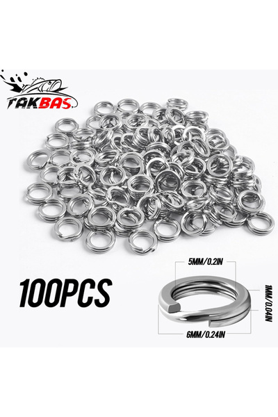 Choice حلقات صيد سمك من الفولاذ المقاوم للصدأ، 6 مم، 100 قطعة، حلقات طعم مسطح...