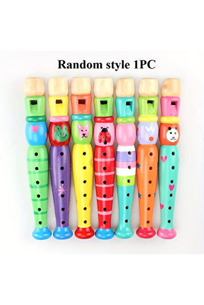 Choice Random style 1PC Wooden cartoon flute suitable for beginners -6-hole h...