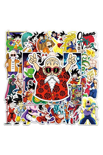 BANDAI 50 قطعة من ملصقات أنمي دراغون بول الرائعة، سون غوكو، كتب كرتونية، ألوا...