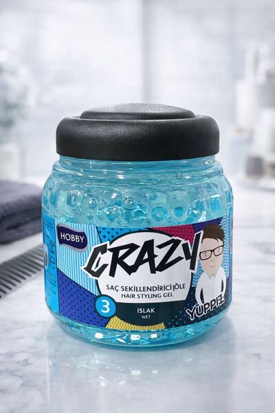 Hobby Crazy Saç Şekillendirici Jöle 3 Islak Görünüm – Güçlü Tutuş, Uzun Süre ...