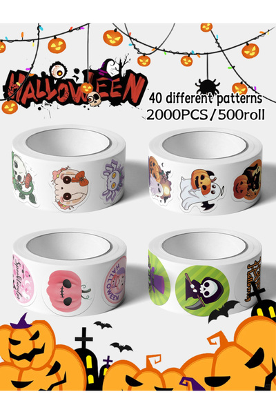 Choice ٢٠٠٠ قطعة من ملصقات سلسلة الهالوين الدوارة، مناسبة للدفاتر وأجهزة الكم...