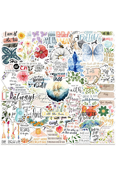 choice2 50 قطعة (10/30/50 قطعة) ملصقات كرتونية تحفيزية تحمل عبارات عن يسوع وآ...