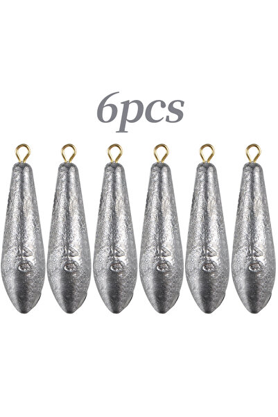 Choice 40 غرام - 1.41 أونصة، 6 قطع من أوزان الصيد مع حلقات، ثقل رصاصي على شكل...