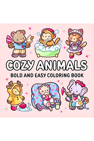 Choice كتاب تلوين برسومات حيوانات لطيفة ومتنوعة، بأنماط جريئة وسهلة، مناسب لل...