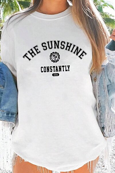 EYAX MODA TRICOU CU GULER ROTUND, IMPRIMAT, MĂRIME MARE