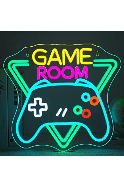 Slasa لوحة نيون لغرفة الألعاب – 32×34.8 سم، LED، قابلة لتعديل شدة الإضاءة، دي...