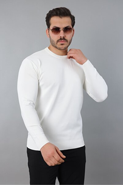 masso Men's Long Sleeve Crew Neck Plain Knitwear