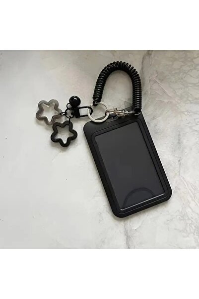 Choice 1 set colorful star-shaped retractable plastic ID card holder with key...