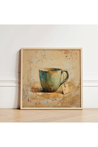 Tuba Decor Tablou pătrat cu rama din lemn ceaiul meu cald