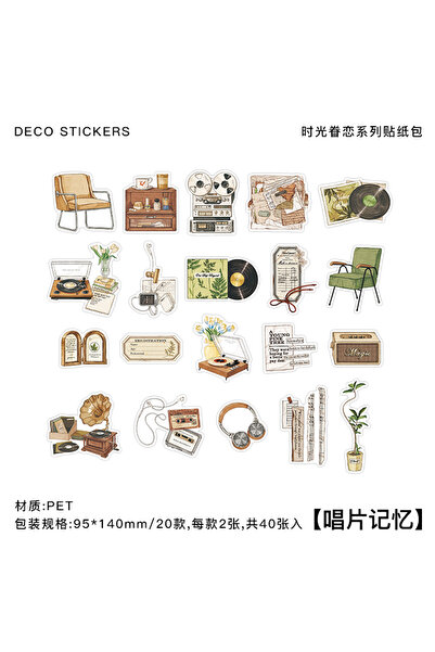 Choice مجموعة من 40 قطعة من ملصقات PET الفنية الداكنة ذات الطابع الكلاسيكي، م...