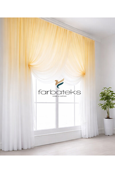 farbateks Yellow Tulle Double-Breasted Models with Color Transition from Top ...