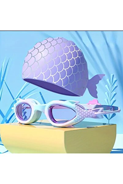 alka 🧜 ‍ ♀️   مجموعة سباحة من السيليكون بتصميم حورية البحر للأطفال
