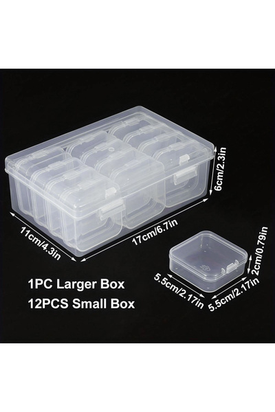 Choice 12 gird Clear Plastic Storage Box, Handmade Material, Beading, Art, DI...