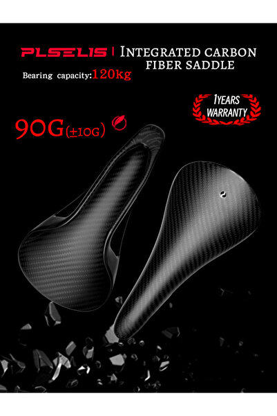 Choice سرج دراجة من ألياف الكربون المتكاملة Plesselis T800 باللون الأسود، عال...