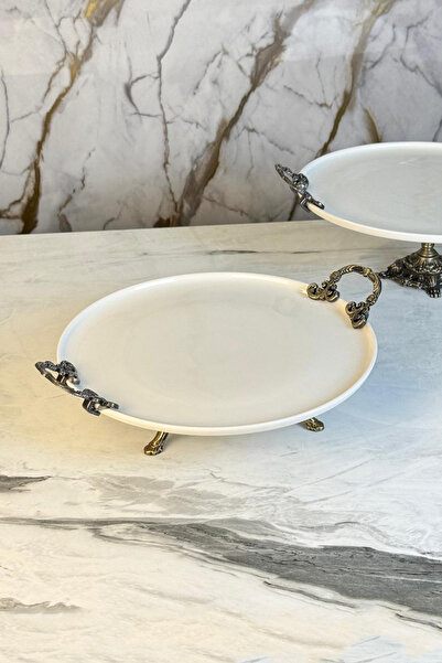 MAY HOME Antique Pedestal Porcelain Plate (27 cm)