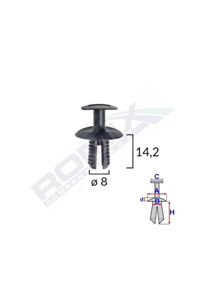 ROMİX Скоби за закрепване на външни елементи за VW Seat Mercedes Skoda 8X142 ...