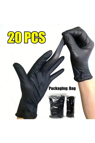 Choice قفازات نتريل سوداء للاستخدام مرة واحدة، مقاس XL، 20 قطعة - عبوتان، قفا...