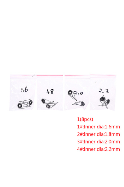 Choice 11234 8pcs Stainless Steel Fishing Rod Tip Ring Eye Guide with Ring Re...