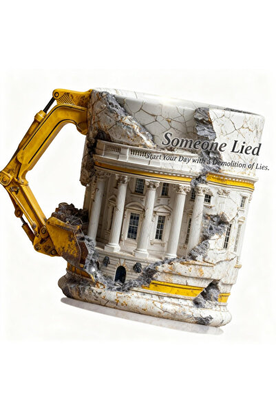 Choice كما هو موضح، كوب قهوة سيراميك ثلاثي الأبعاد على شكل حفارة مع مقبض، مزي...