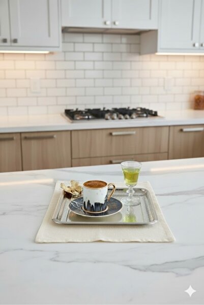 VENETTO Luxury Metal Serving Tray 22 cm Silver 3174