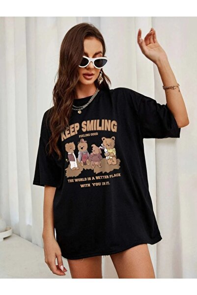 Gollinger Μπλουζάκι Keep Smiling Oversize με λαιμόκοψη ποδηλάτου