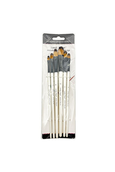 Choice 6pcs White Filbert Filbert Paint Brushes Set, 6Pcs Artist Paintbrushes...