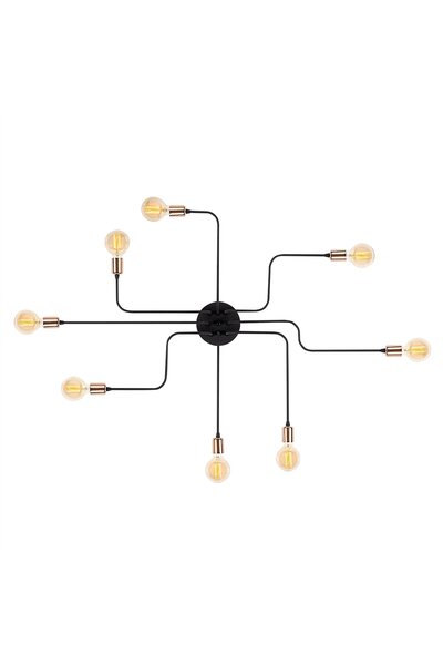 AmberLED Rustic 8-Piece Sconce with Black Metal Body with Fuzz for Living Roo...