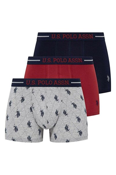 U.S. Polo Assn. Ανδρικά εμπριμέ μποξεράκια σε συσκευασία 3 τεμαχίων - Πολλαπλ...
