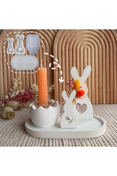 Choice قالب سيليكون بيضاوي على شكل أرنب عيد الفصح | قالب زينة لتخزين البيض، د...