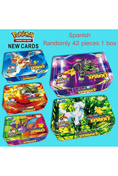 Choice Spanish random 1 box 42pcs/set Metal Box Iron Pokemon TAKARA TOMY Batt...