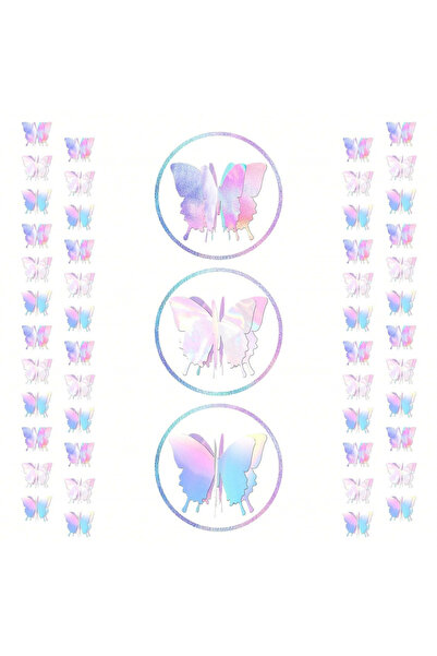 Choice MULTI 48pcs/set laser silver butterfly flag paper string, party, birth...