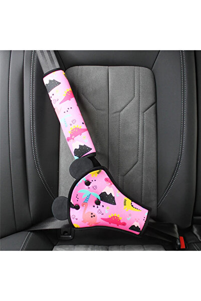 Choice طقم واحد من أغطية وسادات حزام مقعد السيارة للأطفال باللون الوردي، طقم ...