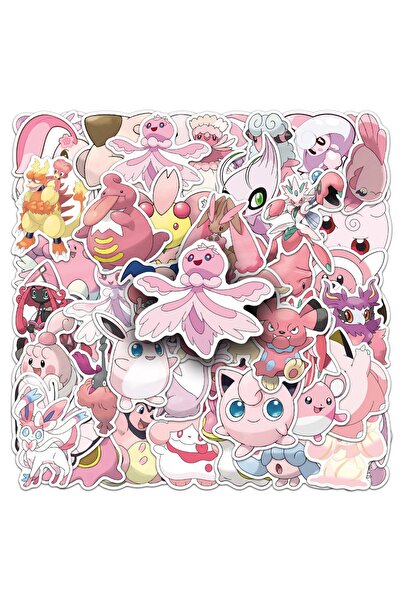 Choice ملصقات جرافيتي بوكيمون وردية اللون، 50 قطعة، QT-262، لتزيين الحقائب، أ...