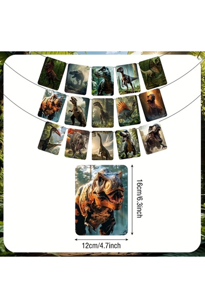 Choice لافتة متعددة الألوان لحفلة عيد ميلاد الديناصورات، زينة على شكل مثلثات ...