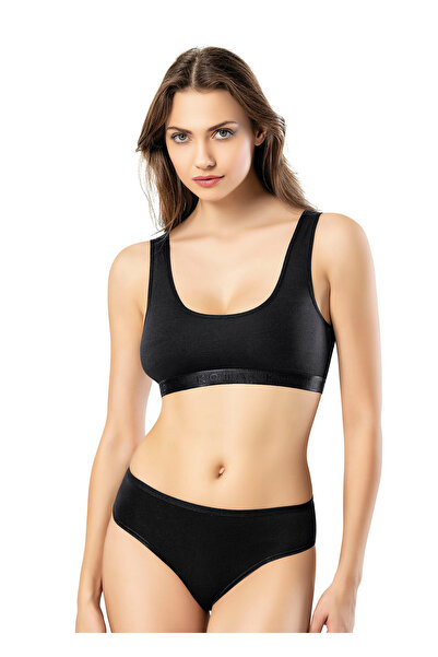 Arseno Bustieră de damă cu detalii din bumbac pieptănat, cu bretele late, nea...