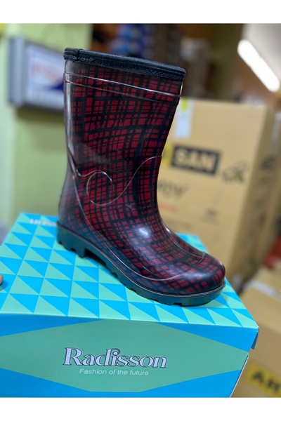 Doğan Colorful Snow Rain Boots with Fur Inside and Patterned Inside