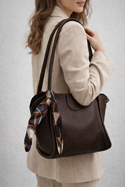 Atlaasbags Middlemilano Acı Kahve El ve Omuz Çantası