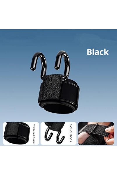 Choice خطافات مساعدة سوداء لرفع الذقن، مقابض مانعة للانزلاق، واقيات معصم لرفع...