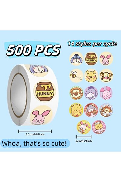 Choice ملصقات ديزني ويني ذا بوه الصفراء (500 قطعة) - ملصقات أنمي لطيفة وكلاسي...