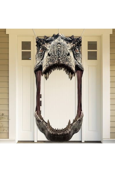 Choice grey Dinosaur Birthday Party Porch Banner Backdrop Dino Themed Party D...