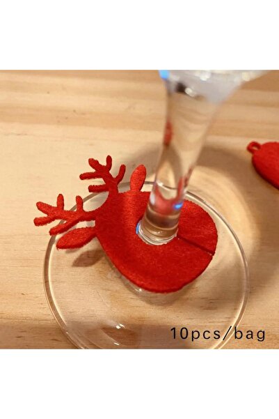 Choice Elk 20pcs Wine Cup Glass Ring Card Christmas Home Decoration Table Xma...