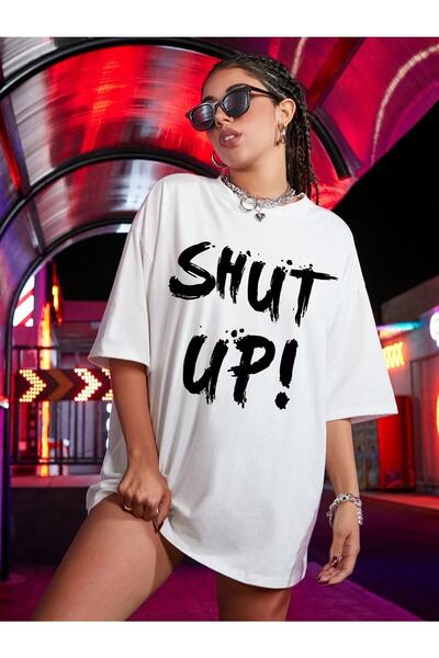 EYAX MODA تي شيرت مطبوع كبير الحجم للجنسين