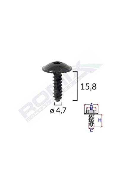 ROMİX Βίδα στερέωσης στοιχείου τροχού για Vag 47X158Mm - Μαύρο σετ 10 τεμαχίων