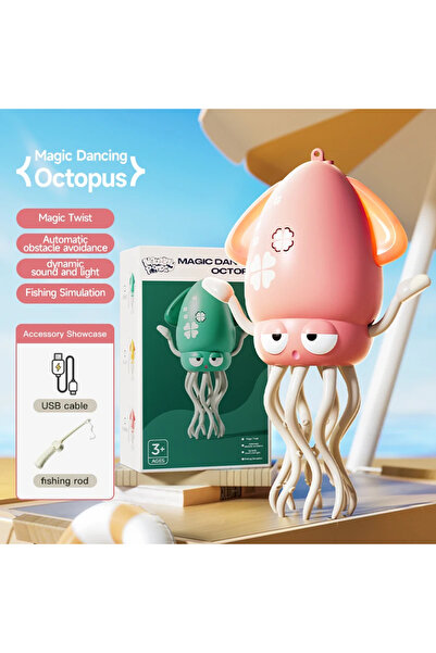 choice2 لعبة طوبوس راقص سحري وردي اللون للأطفال، طوبوس متأرجح