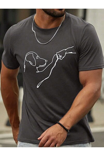 EYAX MODA Tricou imprimat unisex prietenos cu câinii